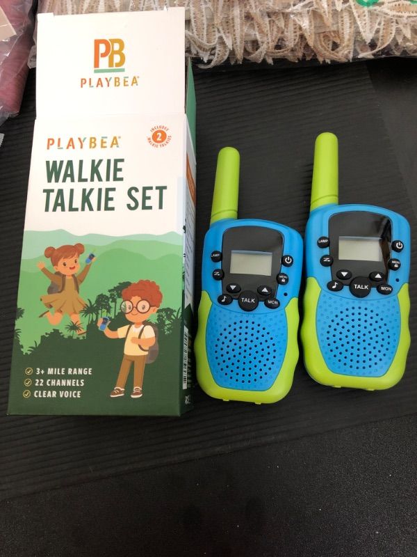 Photo 2 of Walkie Talkies for Kids - 22 Channels - 3 Miles Range Kids Walkie Talkie for Kids | Walkie Talkie Kids Toys for Kids | Girl Toys for Girls Toys | Boy Toys for Boys Toys | Kids Walkie Talkies 2 Pack Blue