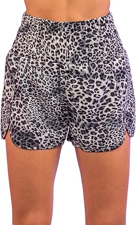 Photo 1 of VERY J Women's Active Shorts - Printed High Waisted Wide Waistband Side Slit Casual Running Pants with Pantie Lining https://a.co/d/5qMg7YP