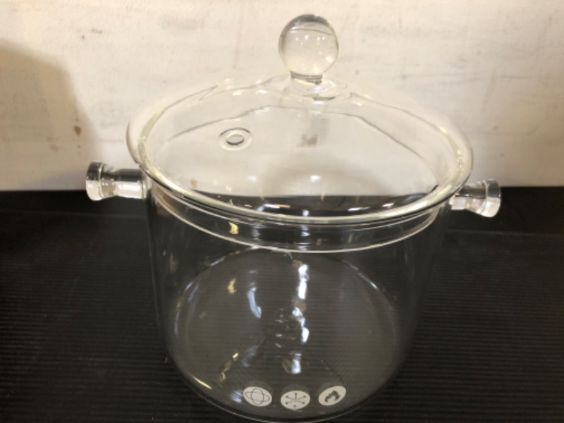 Photo 1 of High Borosilicate GLASS SAUCE PAN with HANDLES and LID ~ Model V24 ~small
