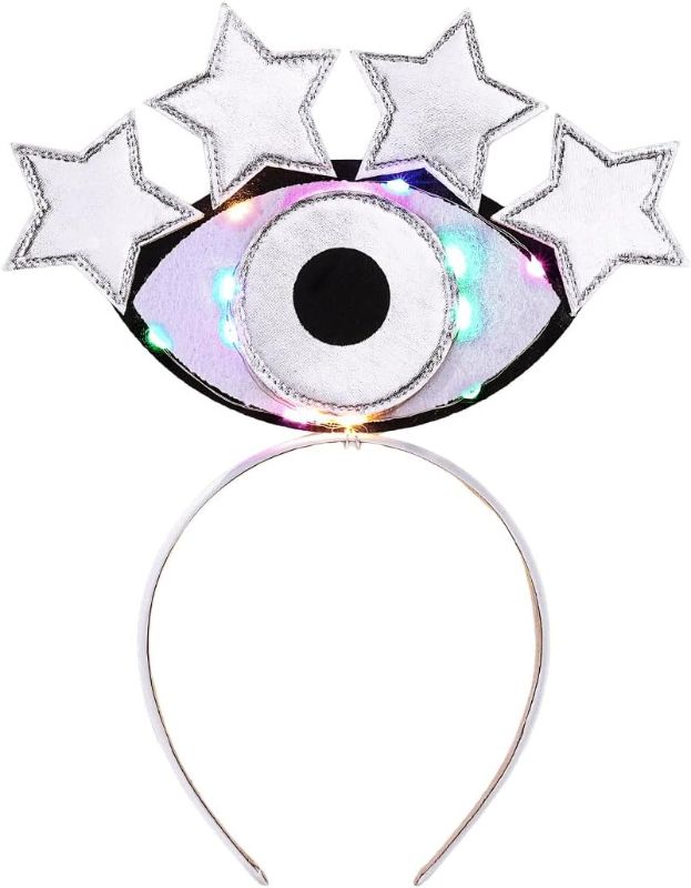 Photo 1 of Evil Eye Star Headbands Led Stars Hair Hoop Glow Eyes Hair Bands Holiday Costume Party Headwear For Women