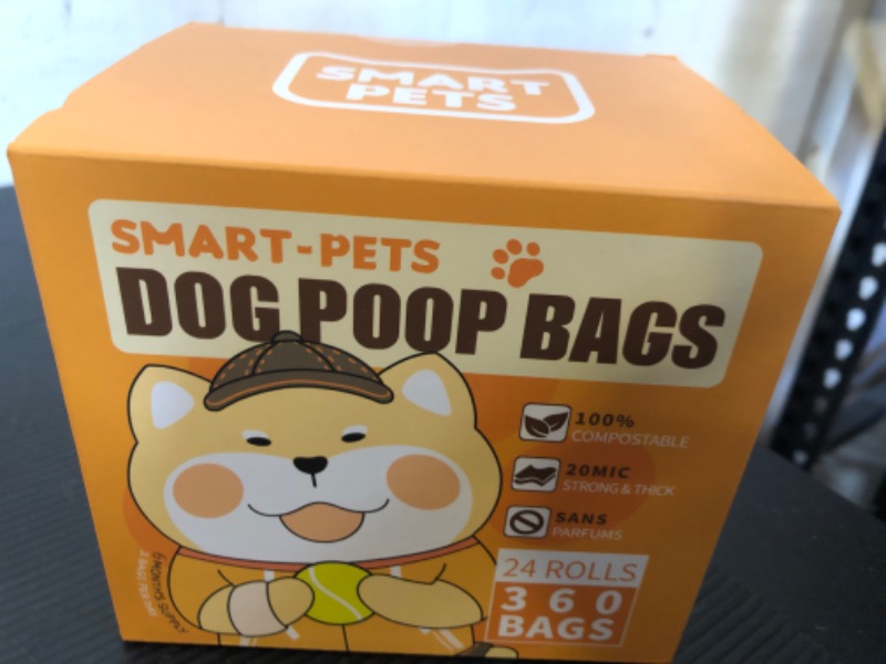 Photo 2 of 100% Certified Home Compostable Dog Poop Bags - EN 13432 Compliant Dog Waste Bags -105 Bags- 7 x Rolls of Plant Based Compostable Poop Bags -Includes A Dispenser-Thick Doggie Poop Bags?Orange?
