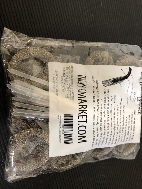 Photo 1 of 12 Pack of Washing Machine Lint Traps. Comes with 12 Ties. Attach to Your Washer Sink Hose and Allow the Metal Mesh Trap to Filter the Laundry Water. Stainless Steel and Rust Proof.

