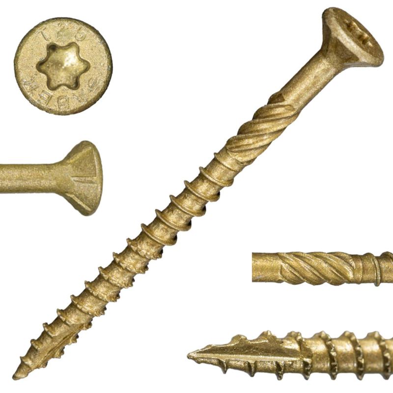 Photo 1 of #9 x 2-1/2" SaberdriveTan XL1500 Coated Exterior Star Drive Multi-Purpose Deck Screws 5 LB, Approx. 400 Pieces
