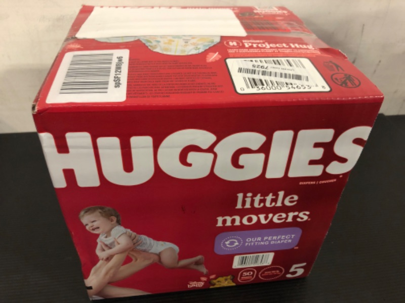 Photo 1 of Baby Diapers Size 5 (27+ lbs), 50 Ct, Huggies Little Movers Size 5 (50 Count)