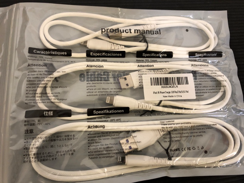 Photo 1 of 3Pack 3ft iPhone Charger Cable USB C to Lightning Cable  