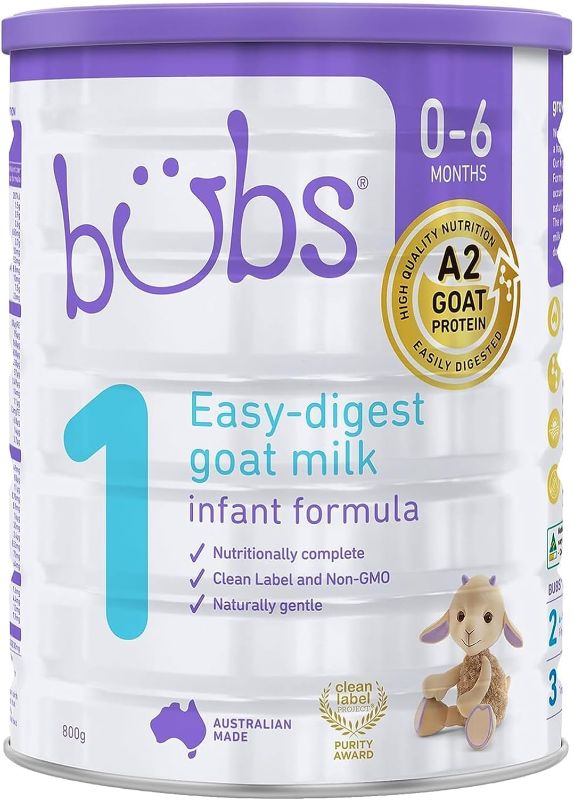 Photo 1 of Bubs Goat Milk Infant Formula Stage 1, Infants 0-6 months 28.2 oz
exp date 07/2024 