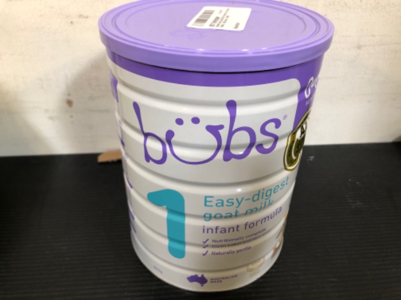 Photo 2 of Bubs Goat Milk Infant Formula Stage 1, Infants 0-6 months 28.2 oz
exp date 07/2024 