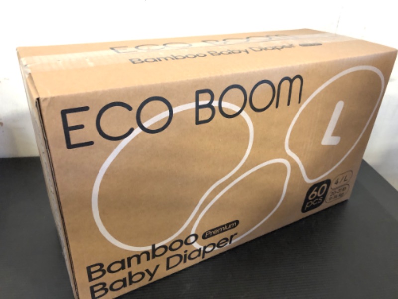 Photo 2 of ECO BOOM Diapers, Baby Bamboo Viscose Diapers, Eco-Friendly Natural Soft Disposable Nappies for Infant, Size 4 Suitable for 20 to 31lb (Large - 60 Count) Size 4  