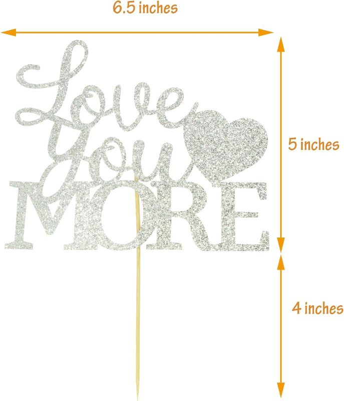 Photo 1 of Love you more Cake Topper, Marry Me Cake Topper, Glitter Silver Wedding Proposal Cake Topper, Wedding Engagement Anniversary Party Decorations, Bride To Be, Bachelorette Bridal Shower