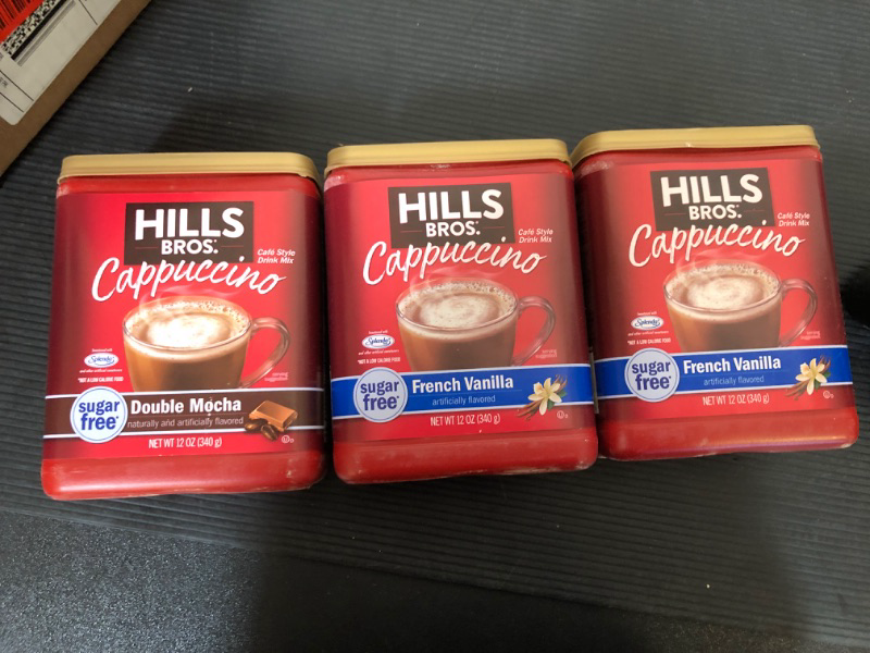 Photo 1 of Hills Bros. Cappuccino French Vanilla Sugar Free 16 oz. (Pack of 3)  expdate 08/04/2024 