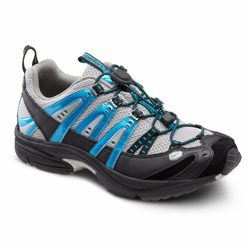 Photo 1 of 9.5xw Dr. Comfort Performance Men's Athletic Shoe: Metallic/Blue Elastic & Standard Laces
