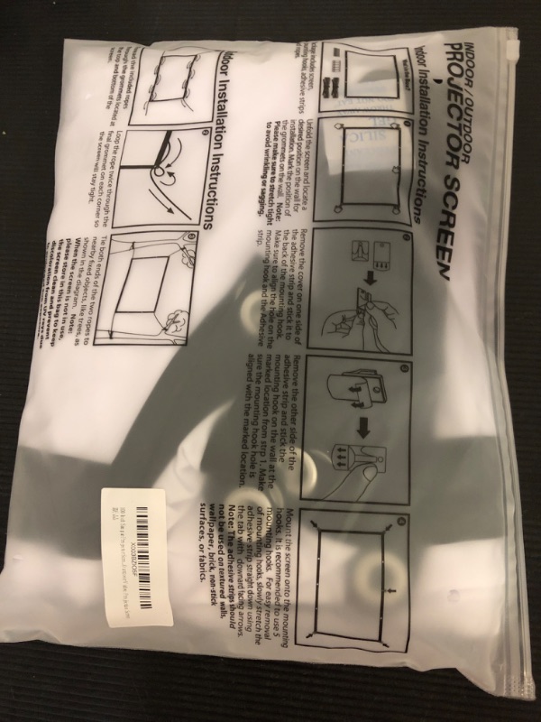 Photo 1 of 100 Inch Front and Rear Projector Screen, Simple Hangable Movie Screen with Hooks, Ropes, Portable Office Indoor & Outdoor Video Projection Screen 100 nello schermo del proiettore