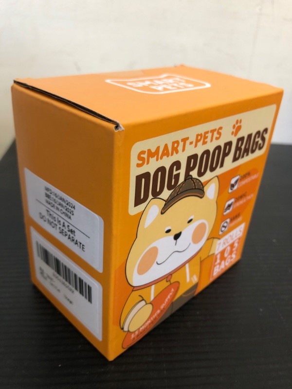 Photo 2 of 100% Certified Home Compostable Dog Poop Bags - EN 13432 Compliant Dog Waste Bags -105 Bags- 7 x Rolls of Plant Based Compostable Poop Bags -Includes A Dispenser-Thick Doggie Poop Bags?Orange?