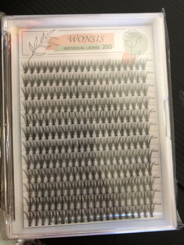 Photo 2 of 20D Lash Clusters, Individual Lashes, 240 Pcs 20D Individual Lash Extensions, Volume Soft Lightweight Reusable DIY Eyelash Extensions, Thickness 0.07mm C Curl False Eyelashes 10/11/12/13/14mm 20D 10-14mm