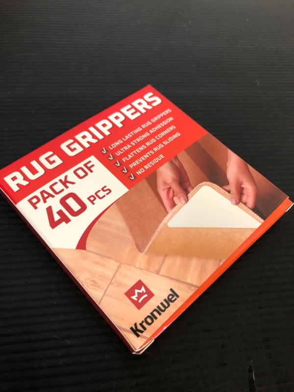 Photo 2 of 40 Pack Rug Corners Grippers for Hardwood Floors, Wood Floor, Carpet, Laminate, Area Rugs on Tile - Rug Stickers - Rug Pads - Rug Tape - Double Sided Rug Tape - No Slip Rug Grip - Anti Slip Rug Grips 40 Triangular