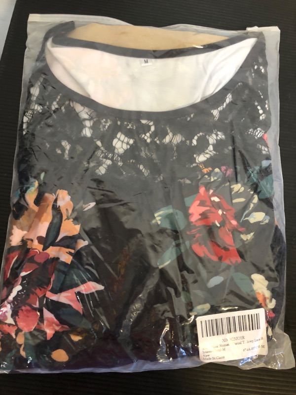 Photo 1 of Size M--BeadChica Women's Casual Tunic Tops For Leggings Long Sleeve Flare Loose TShirts Flowy Lace Blouses Fall 2023 Black Color Print