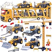 Photo 1 of Construction Truck Toys Vehicle Set, Kids Engineering Site Playset, XLarge Musical Toy Truck, Crane Toy, Bulldozer, Steamroller, Forklift, Snow Plow, Birthday Gift