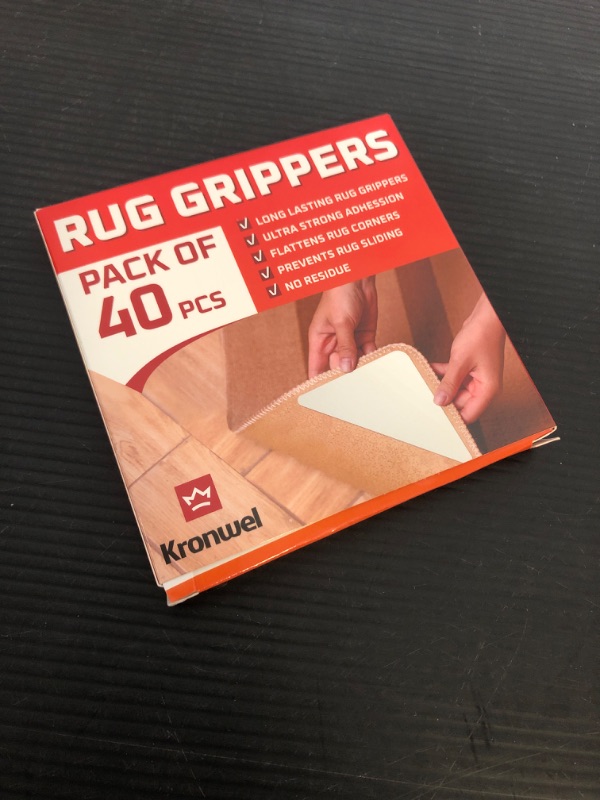 Photo 2 of 40 Pack Rug Corners Grippers for Hardwood Floors, Wood Floor, Carpet, Laminate, Area Rugs on Tile - Rug Stickers - Rug Pads - Rug Tape - Double Sided Rug Tape - No Slip Rug Grip - Anti Slip Rug Grips 40 Triangular