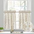 Photo 1 of CUCRAF Christmas Kitchen Curtains 45 inch Length,Short Curtains for Small Window Cafe Store Kitchen Bathroom, Farmhouse Waterproof Rod Pocket Drapes, Set of 2, 27x45 inch, Cream White 45"L x 27"W Cream White