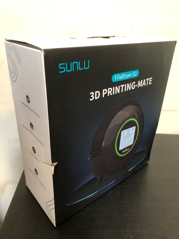 Photo 2 of SUNLU Upgraded S2 Filament Dryer Box with Fan, 360° Heating, Real-time Humidity Display, 3D Printer Filament Dehydrator for PLA, TPU, PETG, ABS, ASA, 1.75 2.85 3.00mm, 1 Kg Spool