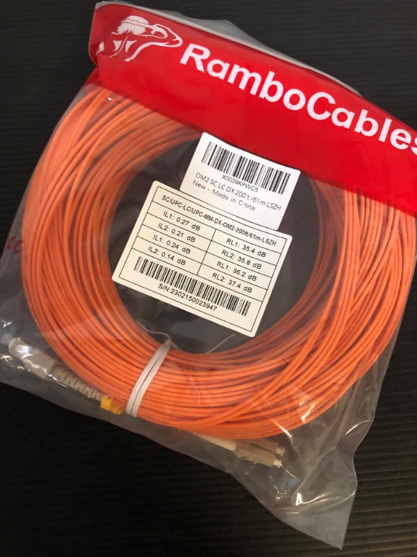 Photo 2 of 200ft(61m) SC LC OM2 Fiber Patch Cables MMF Multimode, Options 7inch~500ft, SC to LC Fiber Optic Patch Cords Duplex, 50/125?m 1G/10G LSZH