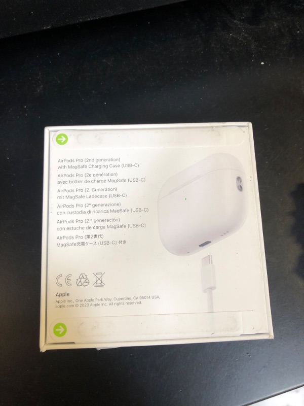 Photo 3 of Apple AirPods Pro (2nd Generation) Wireless Ear Buds with USB-C Charging, Up to 2X More Active Noise Cancelling Bluetooth Headphones, Transparency Mode, Adaptive Audio, Personalized Spatial Audio USB-C Without AppleCare+ factory selaed 