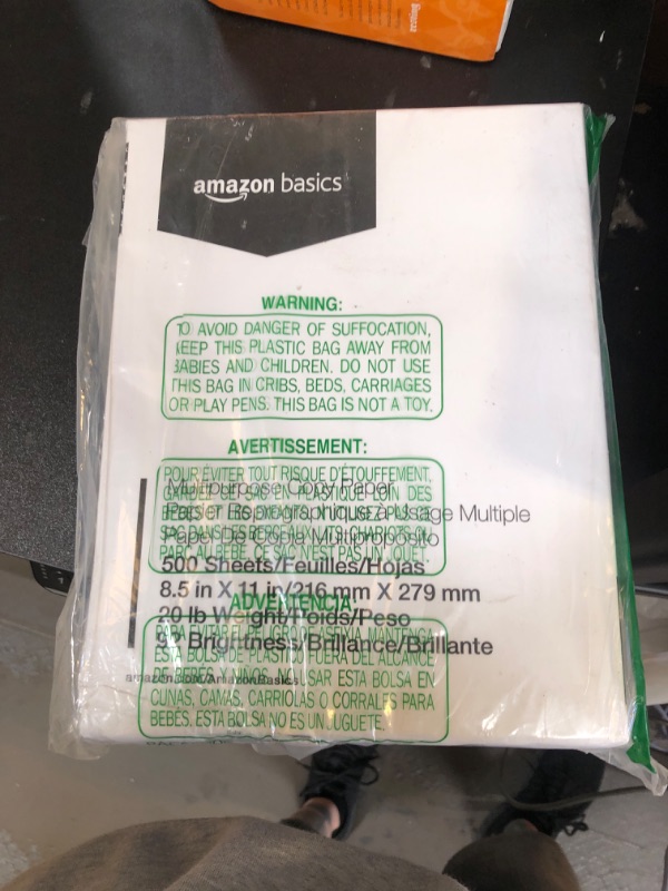 Photo 2 of Amazon Basics Multipurpose Copy Printer Paper, 8.5 x 11 Inch 20Lb Paper - 1 Ream (500 Sheets), 92 GE Bright White 1 Ream | 500 Sheets Multipurpose (8.5x11) Paper