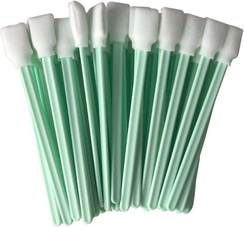 Photo 1 of 100pc 5.1" Square Rectangle Foam Cleaning Swab Sticks for Solvent Format Inkjet Printer Roland Optical Equipment
