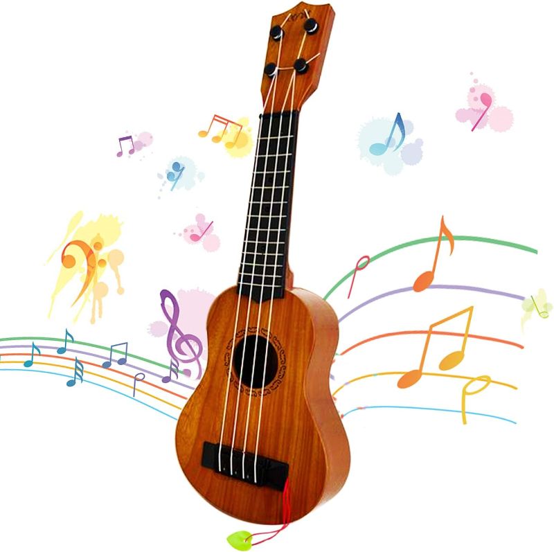 Photo 1 of Kids Toy Ukulele Guitar,Classical 17inch 4 String Mini Children Guitar with Pick,Educational Musical Instrument Toy for Toddlers and Preschoolers

