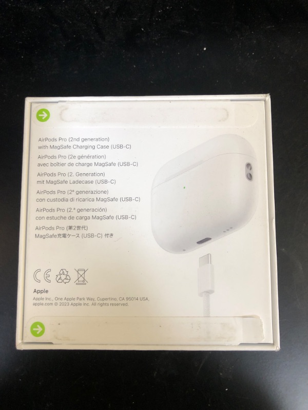 Photo 4 of Apple AirPods Pro (2nd Generation) Wireless Ear Buds with USB-C Charging, Up to 2X More Active Noise Cancelling Bluetooth Headphones, Transparency Mode, Adaptive Audio, Personalized Spatial Audio USB-C Without AppleCare+ factory sealed 