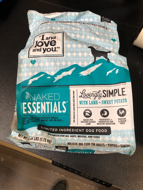 Photo 2 of "I and love and you" Lovingly Simple Limited Ingredient Holistic Dog Kibble, Lamb & Sweet Potato, 3.85 LB (F05031) Lamb & Sweet Potato 3.85 Pound (Pack of 1) 12-2023