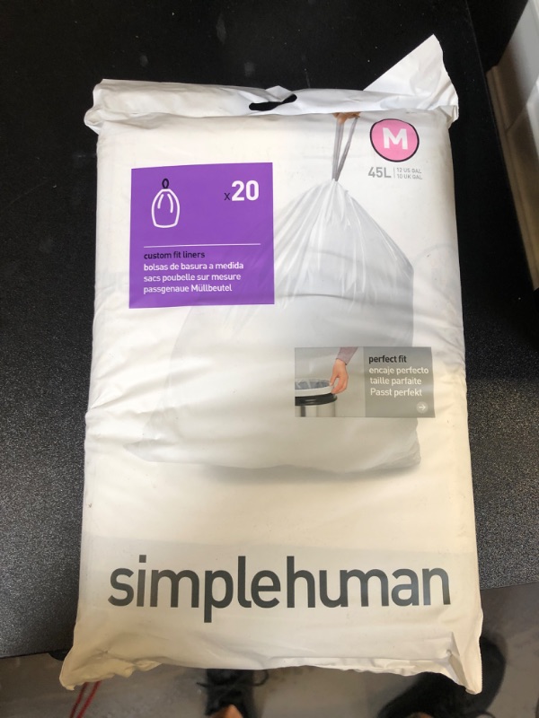 Photo 2 of Simplehuman Code M Custom Fit Liners, 12 Gallon, 20 Count