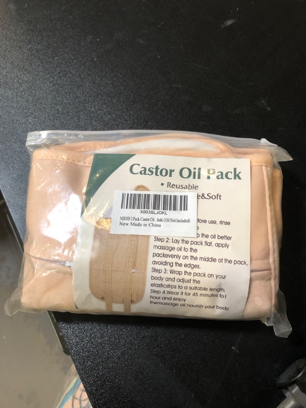 Photo 2 of 2 Pack Castor Oil Pack Wrap Mothers Day Gifts Waist and Neck Castor Oil Packs for Liver Detox Reusable Castor Oil Pack Kit with Adjustable Strap for Thyroid, Khaki (Oil Not Included)
