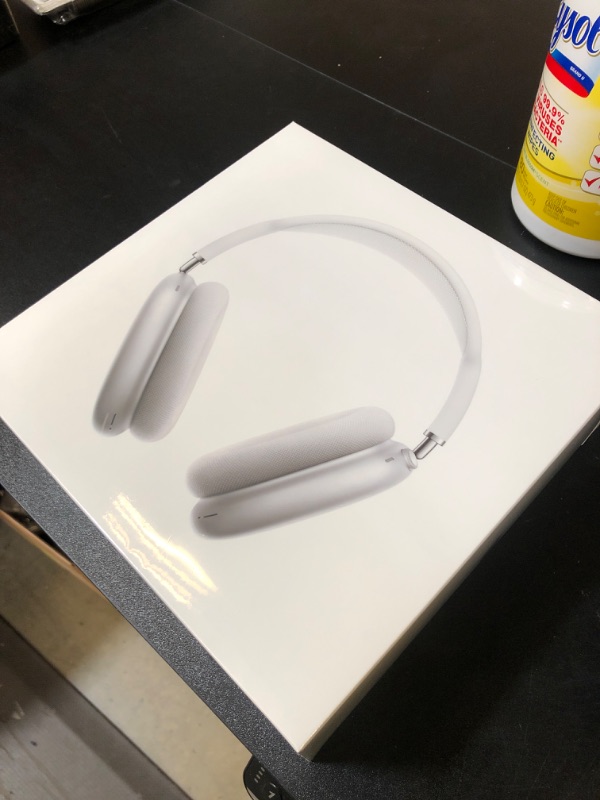 Photo 2 of Apple AirPods Max Wireless Over-Ear Headphones, Active Noise Cancelling, Transparency Mode, Personalized Spatial Audio, Dolby Atmos, Bluetooth Headphones for iPhone – Silver factory sealed 