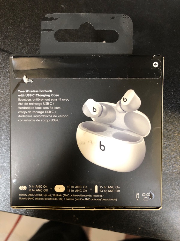 Photo 3 of Beats Studio Buds - True Wireless Noise Cancelling Earbuds - Compatible with Apple & Android, Built-in Microphone, IPX4 Rating, Sweat Resistant Earphones, Class 1 Bluetooth Headphones - White
factory sealed 