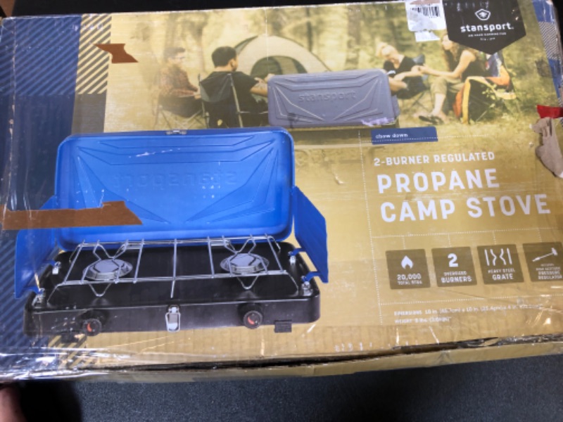 Photo 3 of Stansport Double Burner Propane Stove Blue