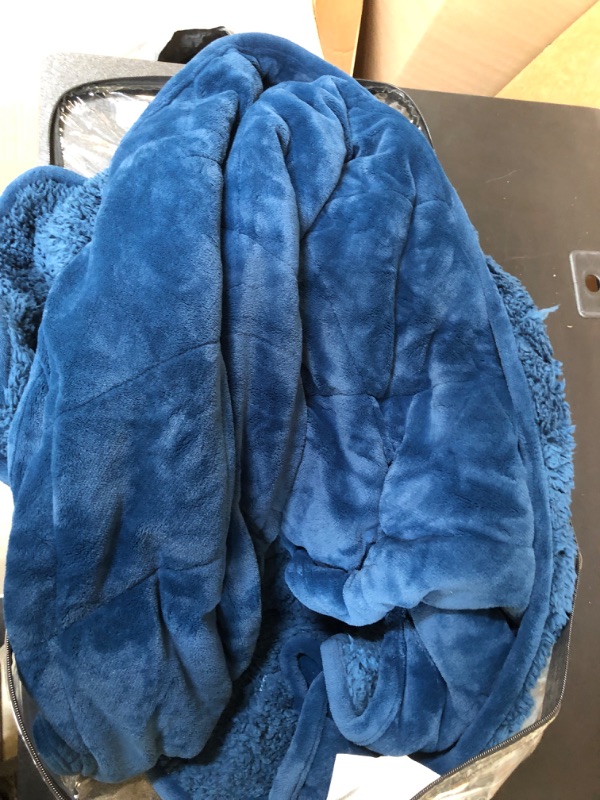 Photo 2 of 12 lb Cotton Weighted Blanket Blue