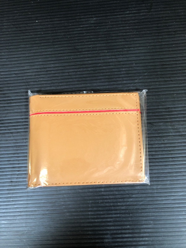 Photo 1 of red Stripe Men's Leather Wallet Camel