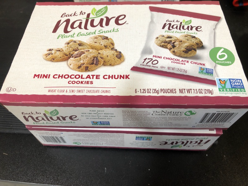 Photo 2 of Back to Nature Mini Chocolate Chunk Cookie, 1.25 Ounce - 6 Pouches - 2 Boxes