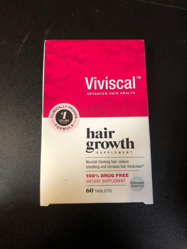 Photo 2 of Viviscal Hair Growth Supplements for Women to Grow Thicker, Fuller Hair, Clinically Proven with Proprietary Collagen Complex, 60 Count (Pack of 1), 1 Month Supply EXP 12/2026