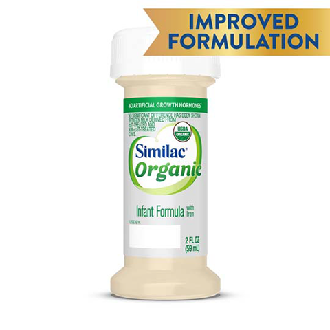 Photo 1 of Similac® Organic Infant Formula* with Iron, Certified USDA Organic, Baby Formula, 2-fl-oz Ready-to-Feed Bottle (Case of 48)