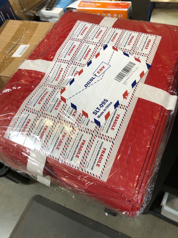 Photo 2 of 13x10" Side-Opening Red Bubble Mailers (25-Pack)