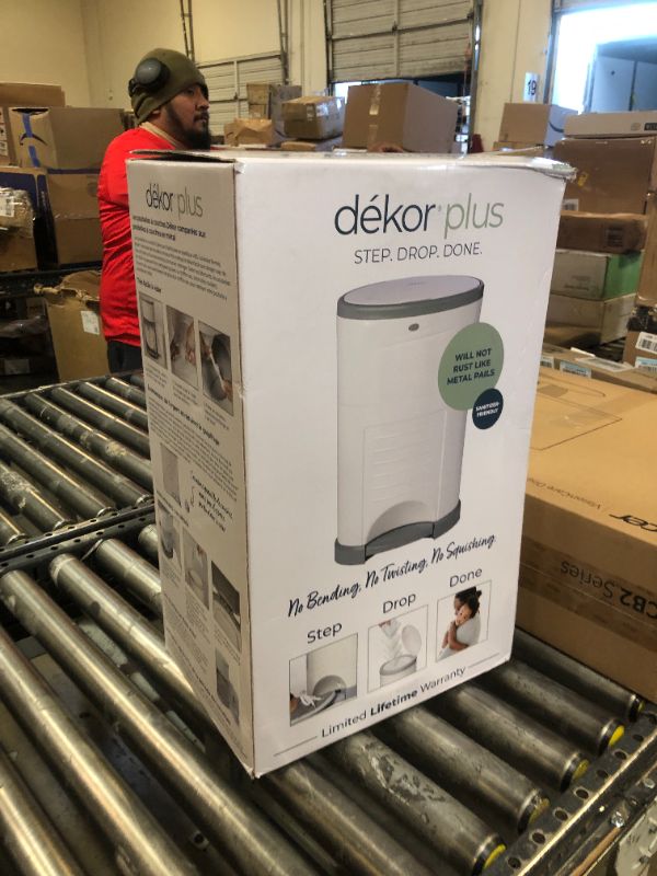 Photo 2 of Dekor Plus Hands-Free Diaper Pail | White | Easiest to Use | Just Step – Drop – Done | Doesn’t Absorb Odors | 20 Second Bag Change | Most Economical Refill System |Great for Cloth Diapers