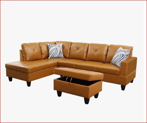 Photo 1 of Starhome L Shaped Ginger Couch with Ottoman(Pillows Included) Microfiber - RIGHT SOFA
