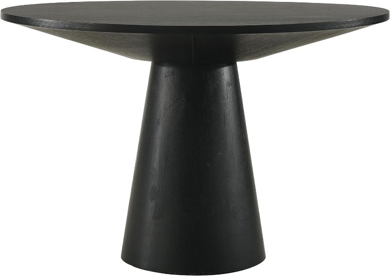 Photo 1 of Roundhill Furniture Rocco Contemporary 48" Pedastal Dining Table, Ebony - TABLE TOP ONLY 
