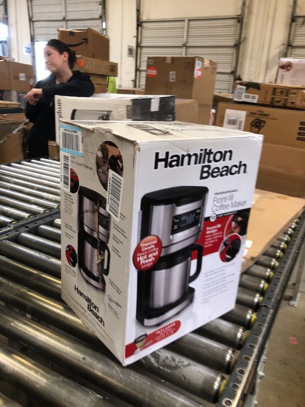 Photo 3 of Hamilton Beach Programmable Front-Fill Coffee Maker with Thermal Carafe (46391), 12 Cup Capacity, Black and Stainless