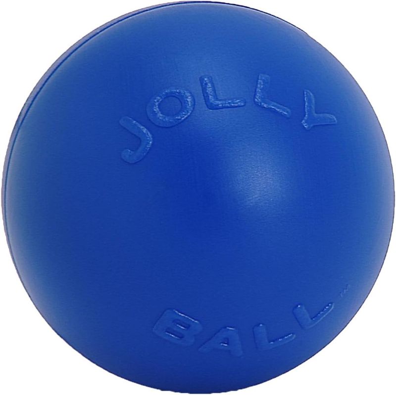 Photo 1 of Jolly Pets Push-n-Play Ball Dog Toy, 6 Inches/Medium, Blue (306)
