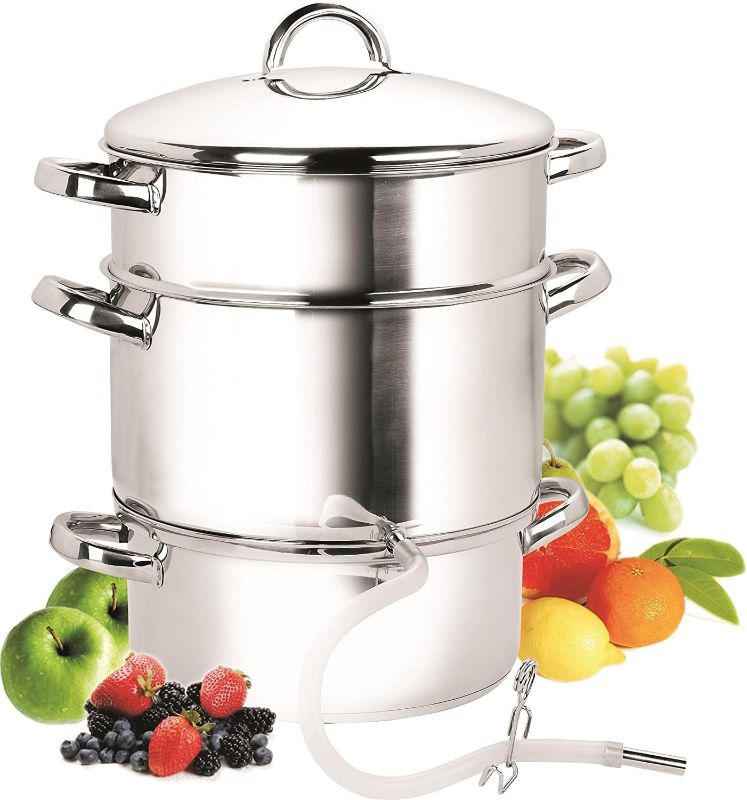 Photo 1 of Cook N Home Basic Fruit Juicer Steamer Multipot, 11-Quart, Silver