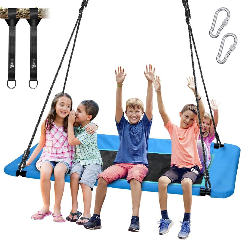 Photo 1 of Trekassy 700lb Giant 60" Platform Tree Swing for Kids and Adults Waterproof 2 Hanging Straps (Blue)
