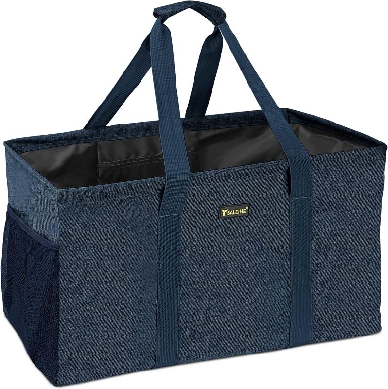 Photo 1 of BALEINE Extra Large Utility Tote Bag with Wire Frame for Storage (Blue, 22''x12''x10'')
